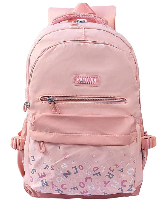 Toyshine Alphabets High School College Backpack Pink