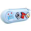Shunde 9036 Robot Charm Plastic Pencil Pouch – Blue Cartoon Zipper Case for Kids