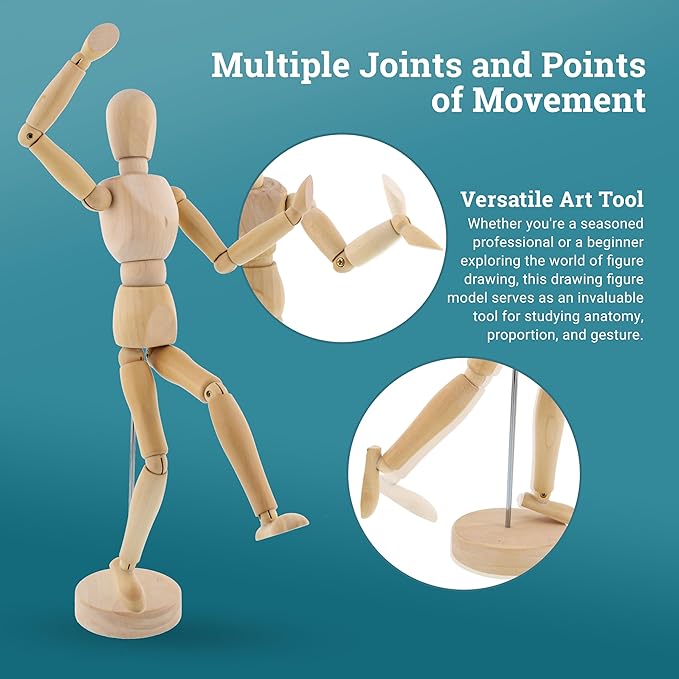 8 Inch Articulated Wooden Mannequin Figure for Artists