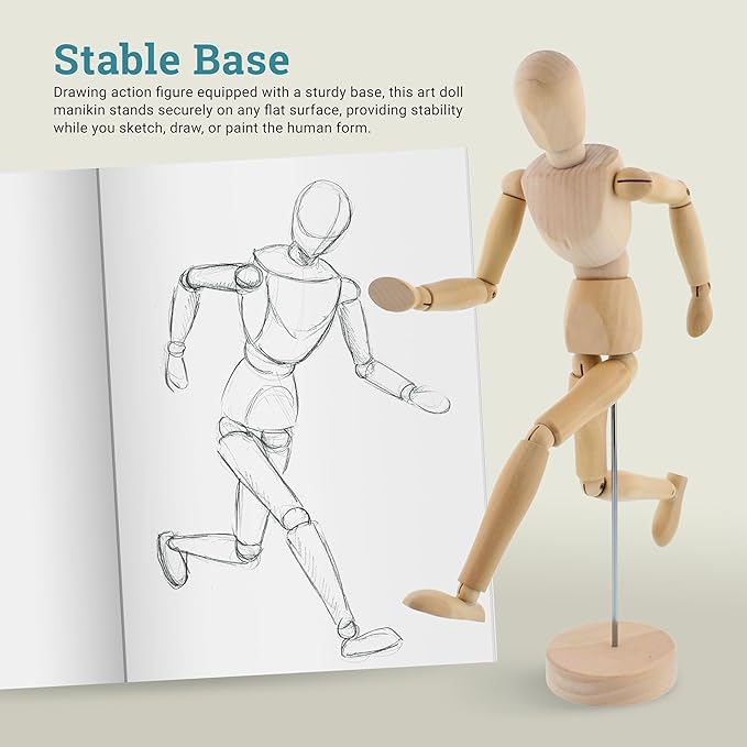 8 Inch Articulated Wooden Mannequin Figure for Artists