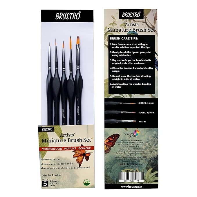 BRUSTRO Artists’ Miniature Precision Brushes - Set of 5