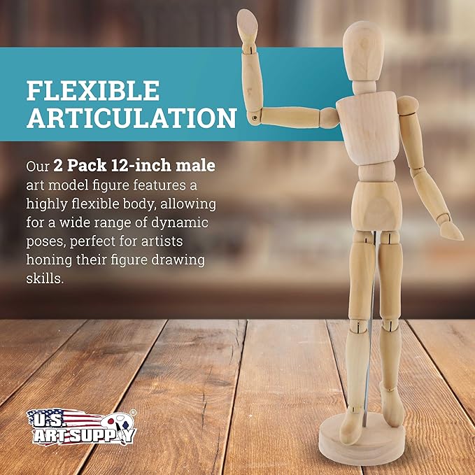 Articulated Wooden Mannequin Figure for Artists