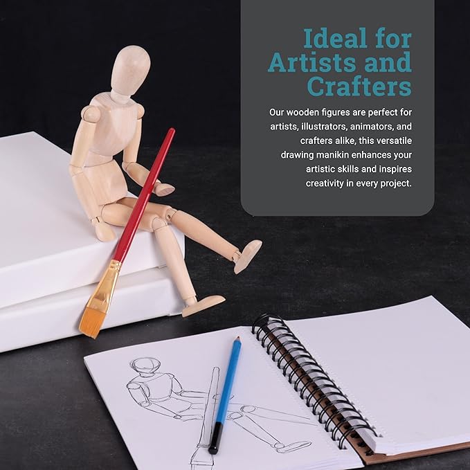 8 Inch Articulated Wooden Mannequin Figure for Artists