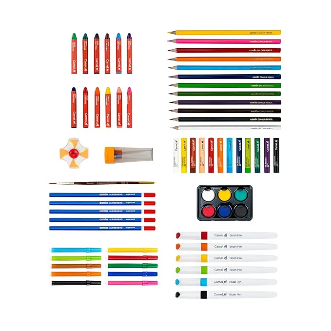 Camel Art Safari Kit 65+ Piece Kids Art & Colouring Set