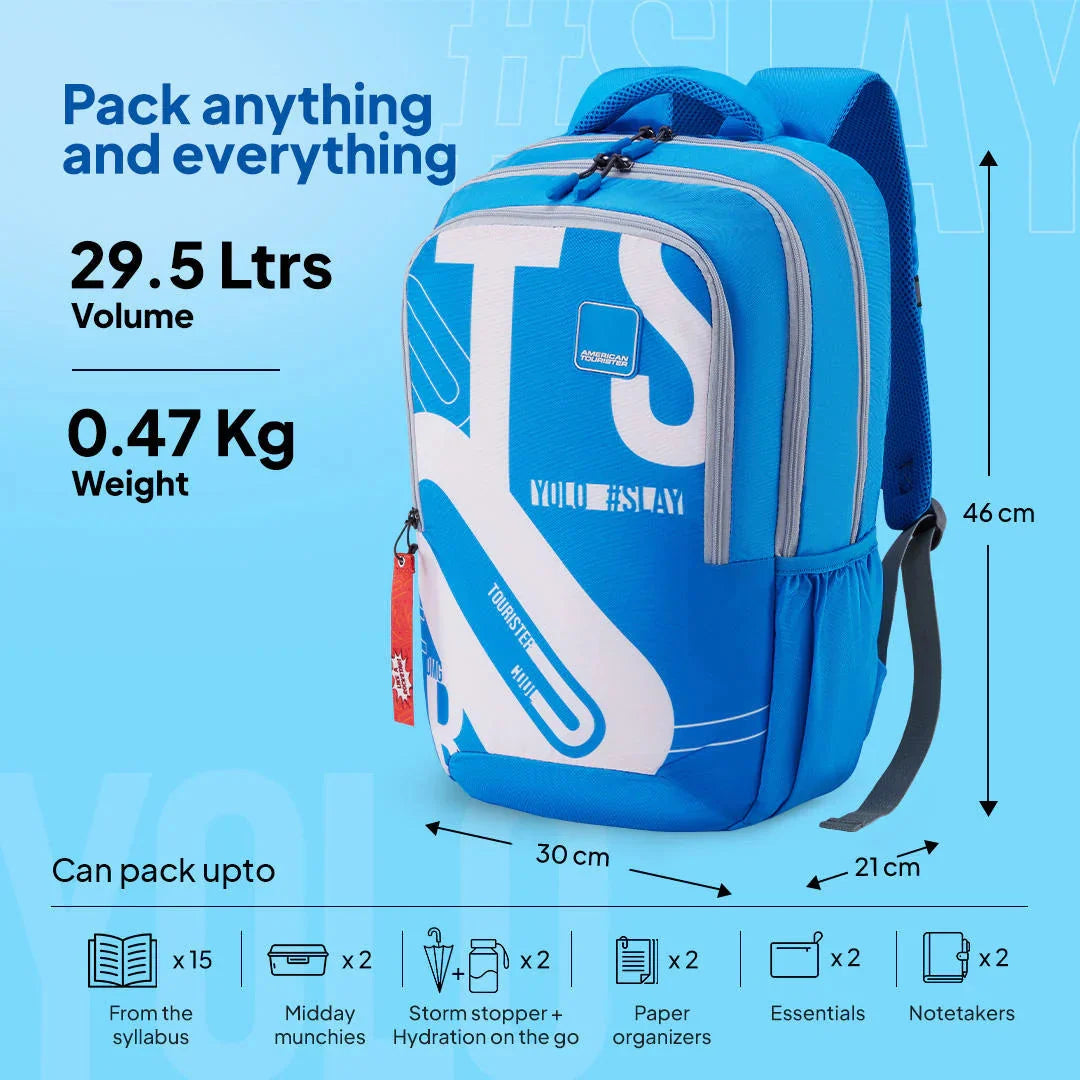 American Tourister Sest 3.0 Blue Backpack with Laptop Sleeve