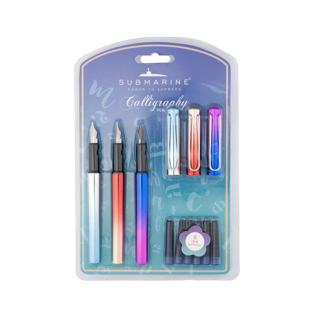 Submarine Calligraphy Fountain Pen Set Pack of 3