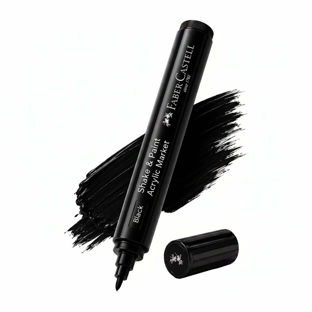 Faber-Castell Acrylic Paint Pen Black , Professional Multi-Surface Marker