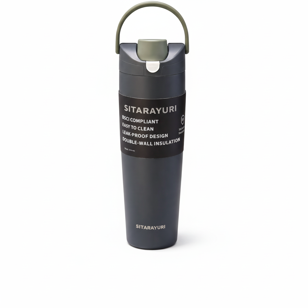 SITARAYURI 900ml Insulated Water Bottle Dual Drink Straw Flask Leakproof