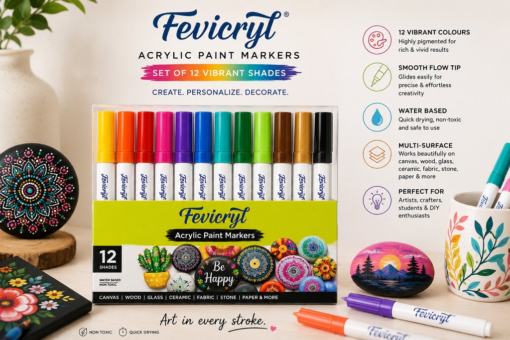 Fevicryl Acrylic Paint Marker Set for Artists &amp; DIY Projects
