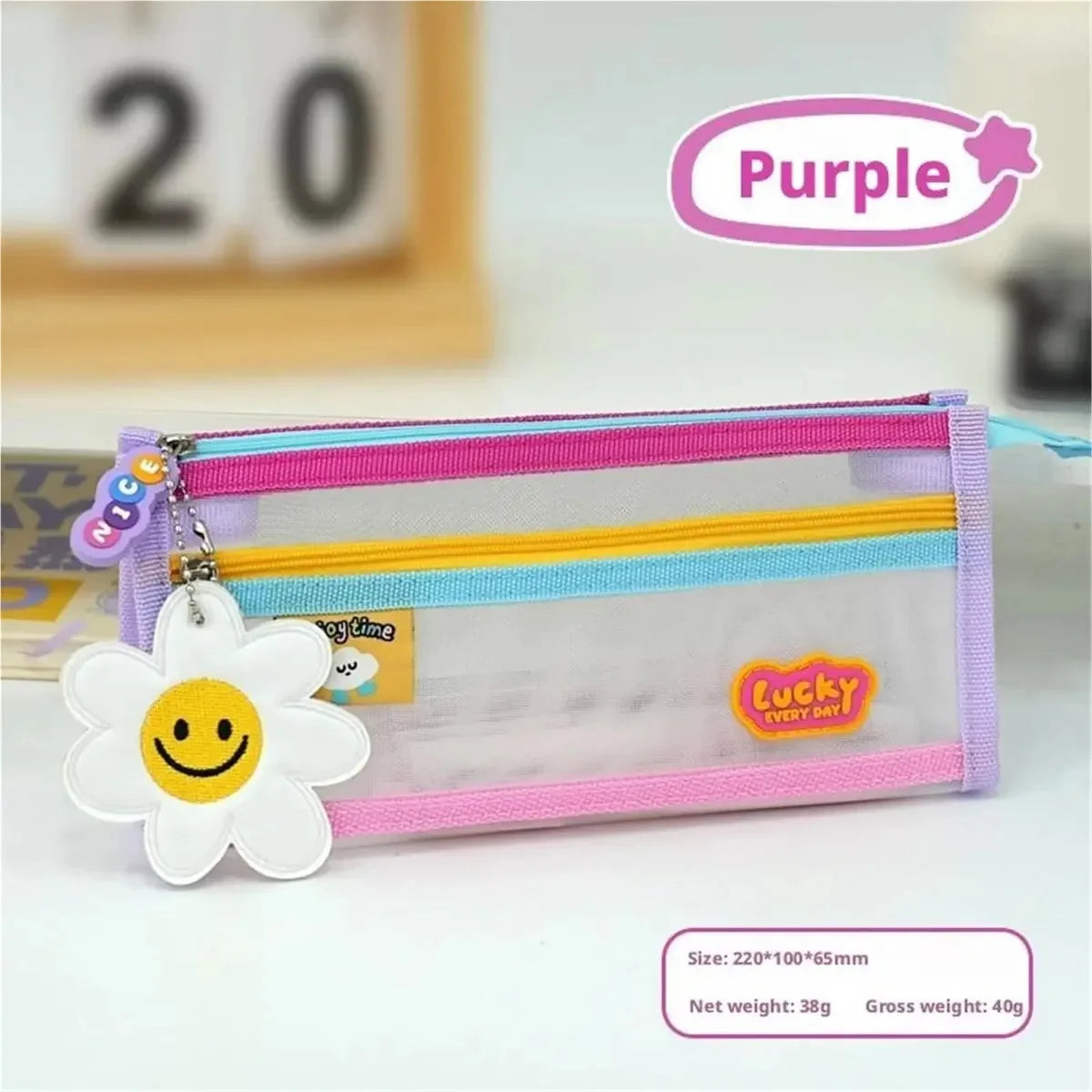 Cute Puppy Multi-Zip Pencil Pouch – Large Capacity Aesthetic Organizer Case for Kids