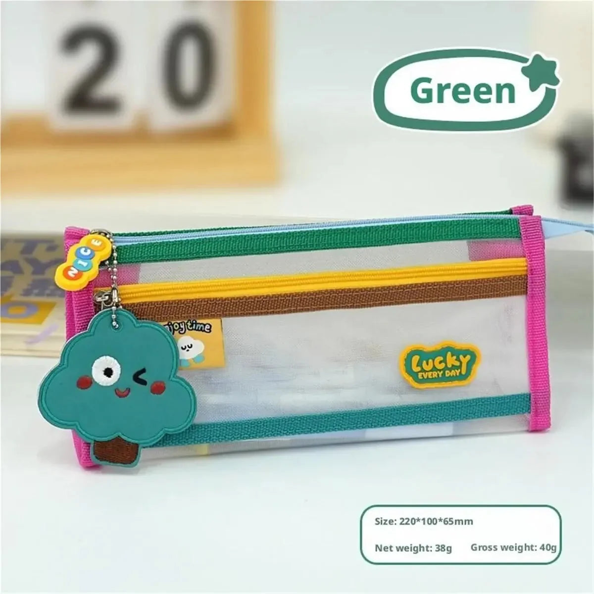 Cute Puppy Multi-Zip Pencil Pouch – Large Capacity Aesthetic Organizer Case for Kids