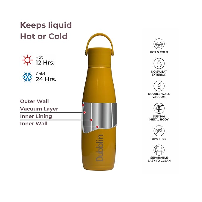 Dubblin Kiwi 700ML Stainless Steel Water Bottle