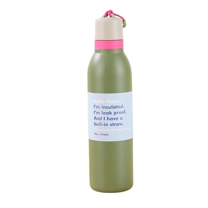 Insulated Water Bottle with Straw Lid 710ML Leak Proof Stainless Steel Bottle
