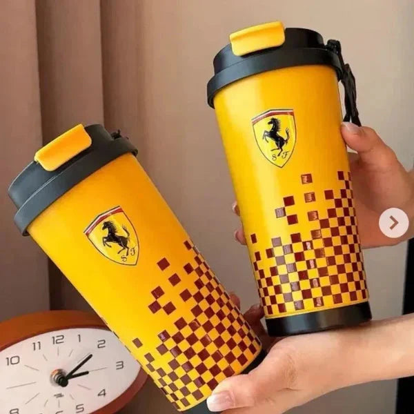 Ferrari Inspired Insulated Travel Mug 500ml Stainless Steel Sipper Bottle