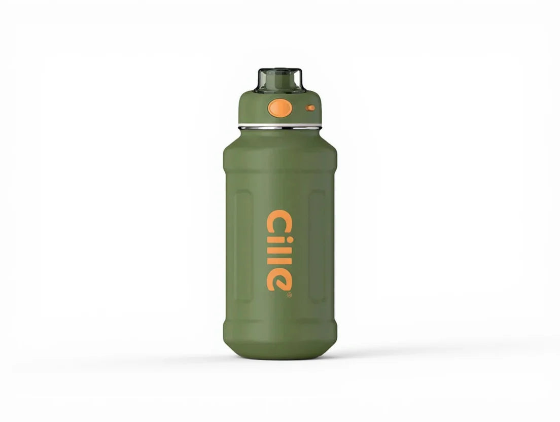 Cille 950ml Insulated Water Bottle Stainless Steel Thermos Hot & Cold Leakproof