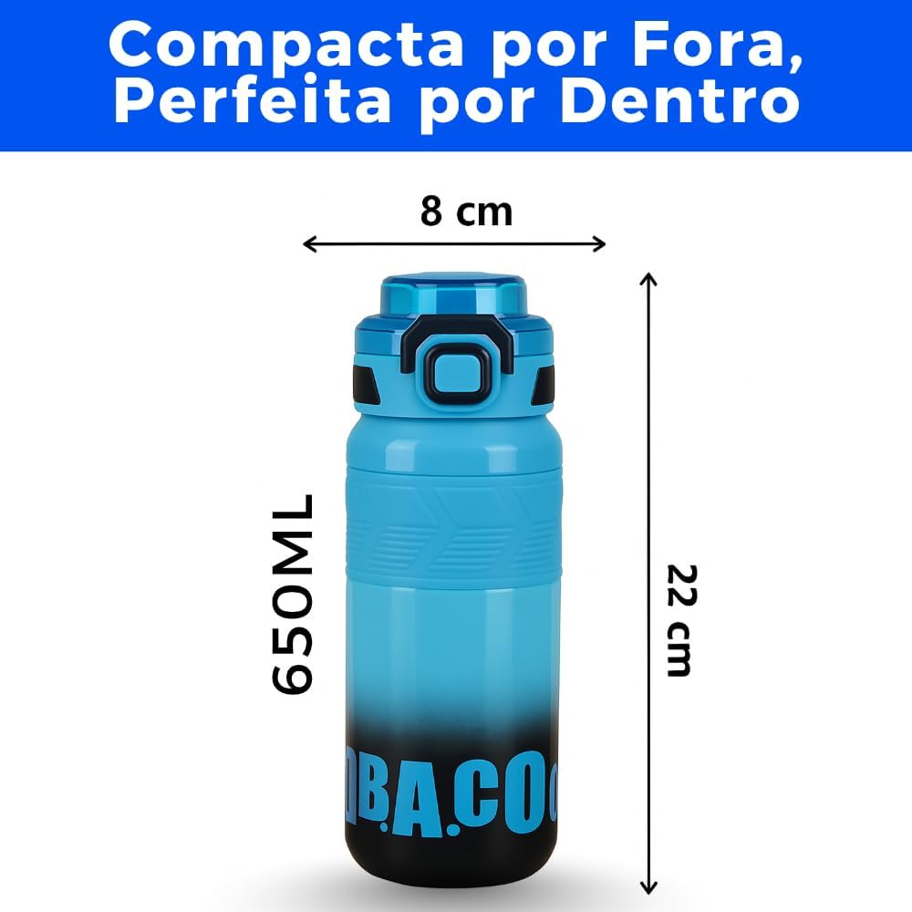 Sports Water Bottle 650ML Insulated Stainless Steel Bottle with Straw