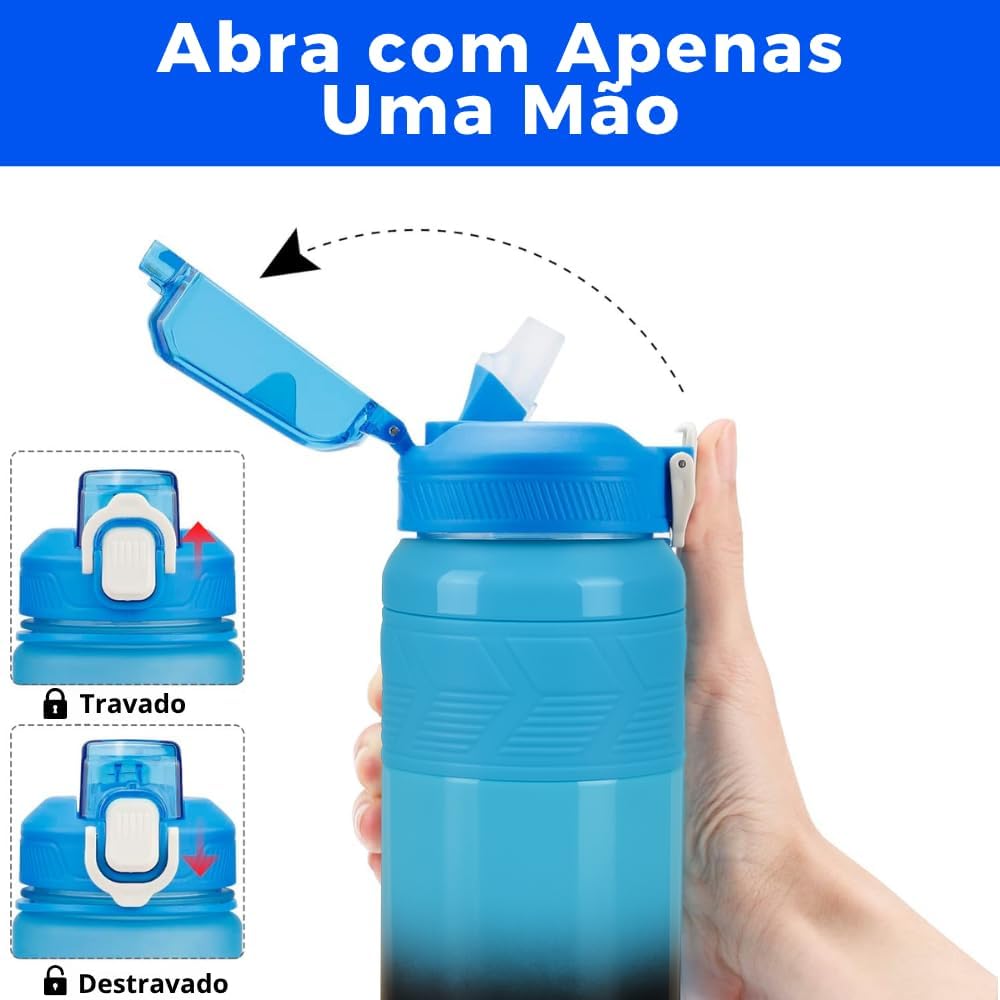 Sports Water Bottle 650ML Insulated Stainless Steel Bottle with Straw