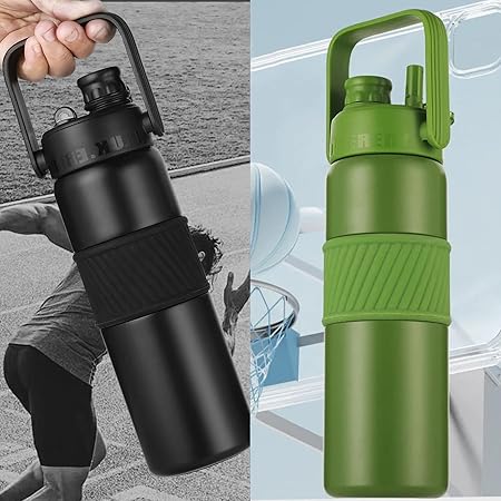 800ml Sports Thermal Bottle with Straw Insulated Hot & Cold Water Bottle