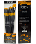 BRUSTRO Artists Gold Taklon Brushes Set of 10