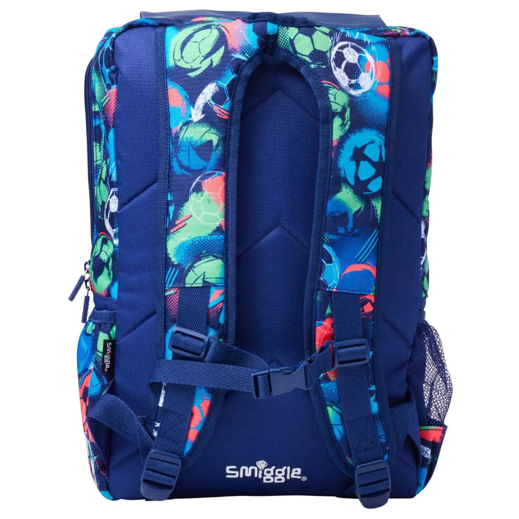 Smiggle Foldover Big Football Backpack Blue