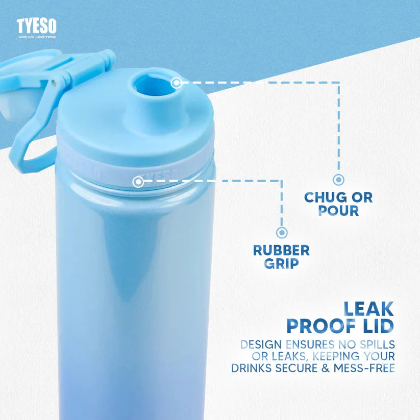TYESO 750ml Rainbow Insulated Tumbler Stainless Steel Bottle with Handle