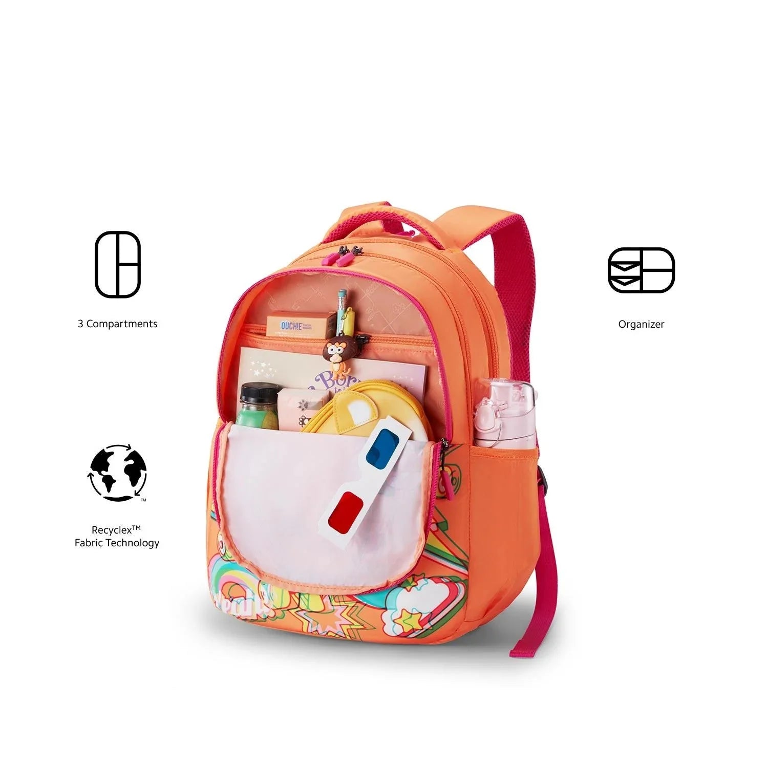 American Tourister Ollie 3.0 Backpack Durable 3 Compartment School & College Bag