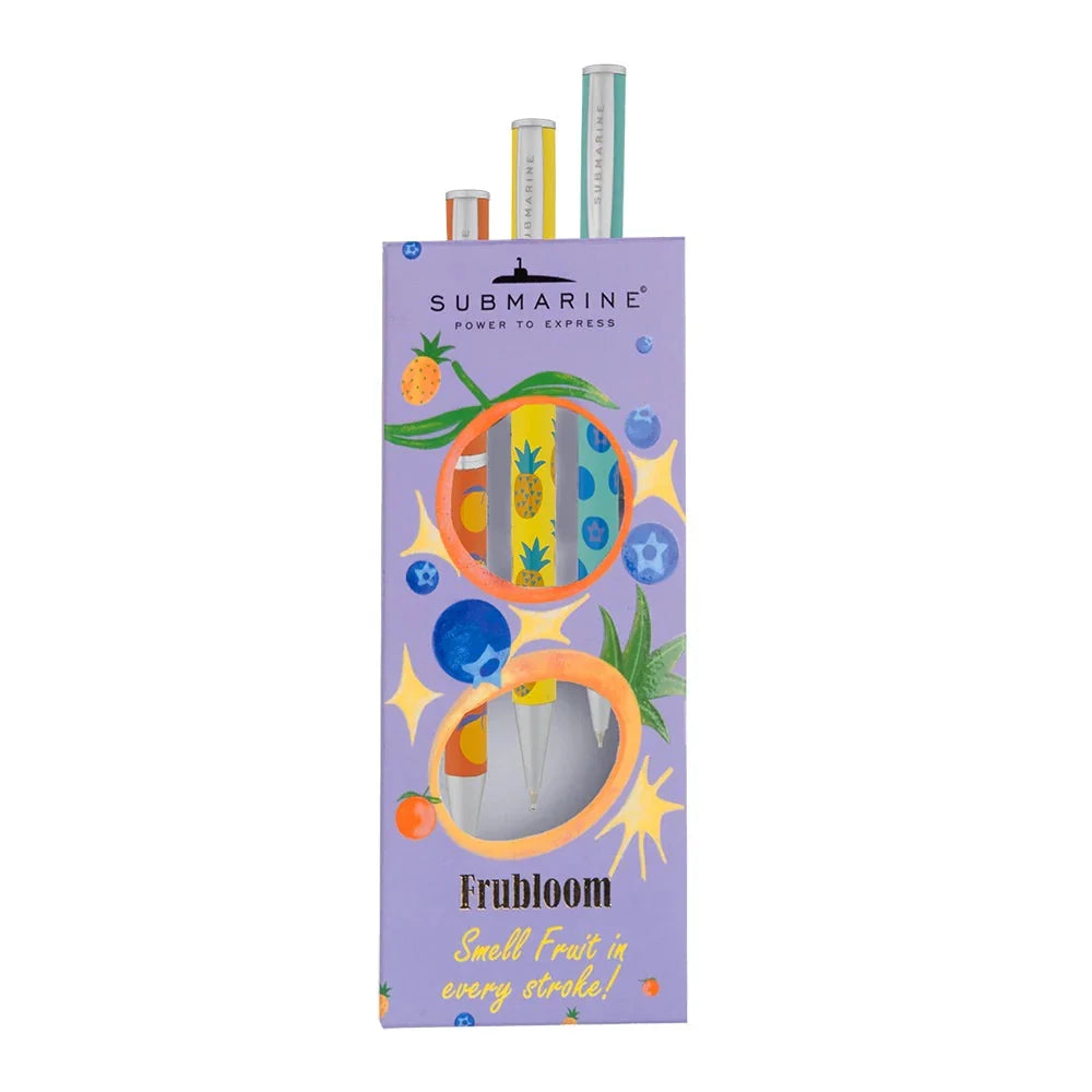 Frubloom Fruit Scented Pen Set Pack of 3 Premium Ball Pens