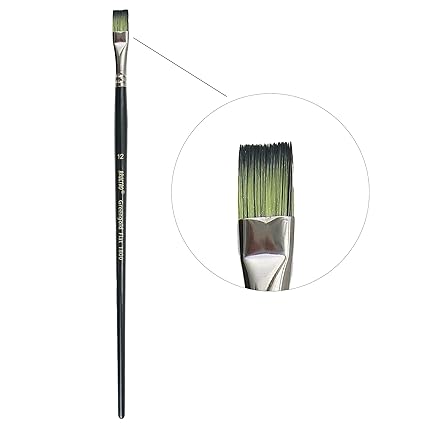 Brustro Greengold Flat Brush Size 12 Acrylic & Oil Painting Brush