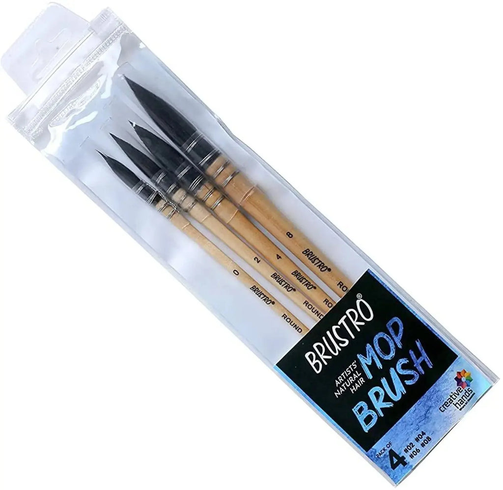 Brustro Mop Brush Set of 4 for Watercolor