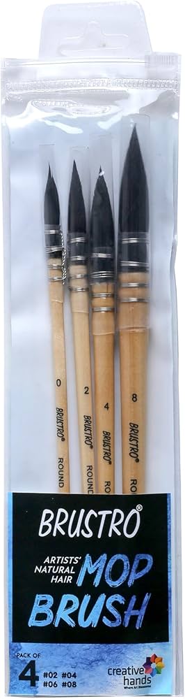 Brustro Mop Brush Set of 4 for Watercolor