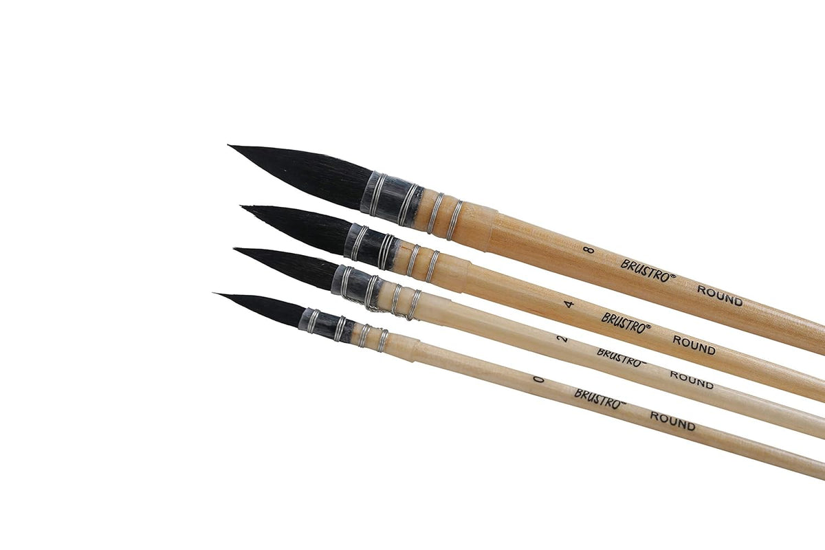Brustro Mop Brush Set of 4 for Watercolor