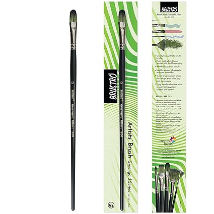 Brustro Greengold Filbert Brush Size 12 | Acrylic & Oil Painting Brush