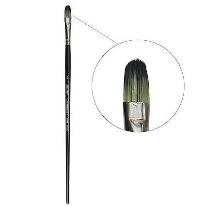 Brustro Greengold Filbert Brush Size 12 | Acrylic & Oil Painting Brush