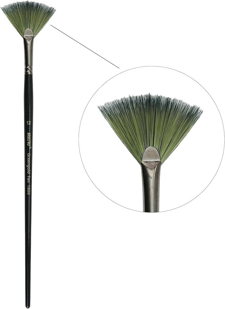Brustro Greengold Fan Brush Size 4  Acrylic & Oil Painting Brush