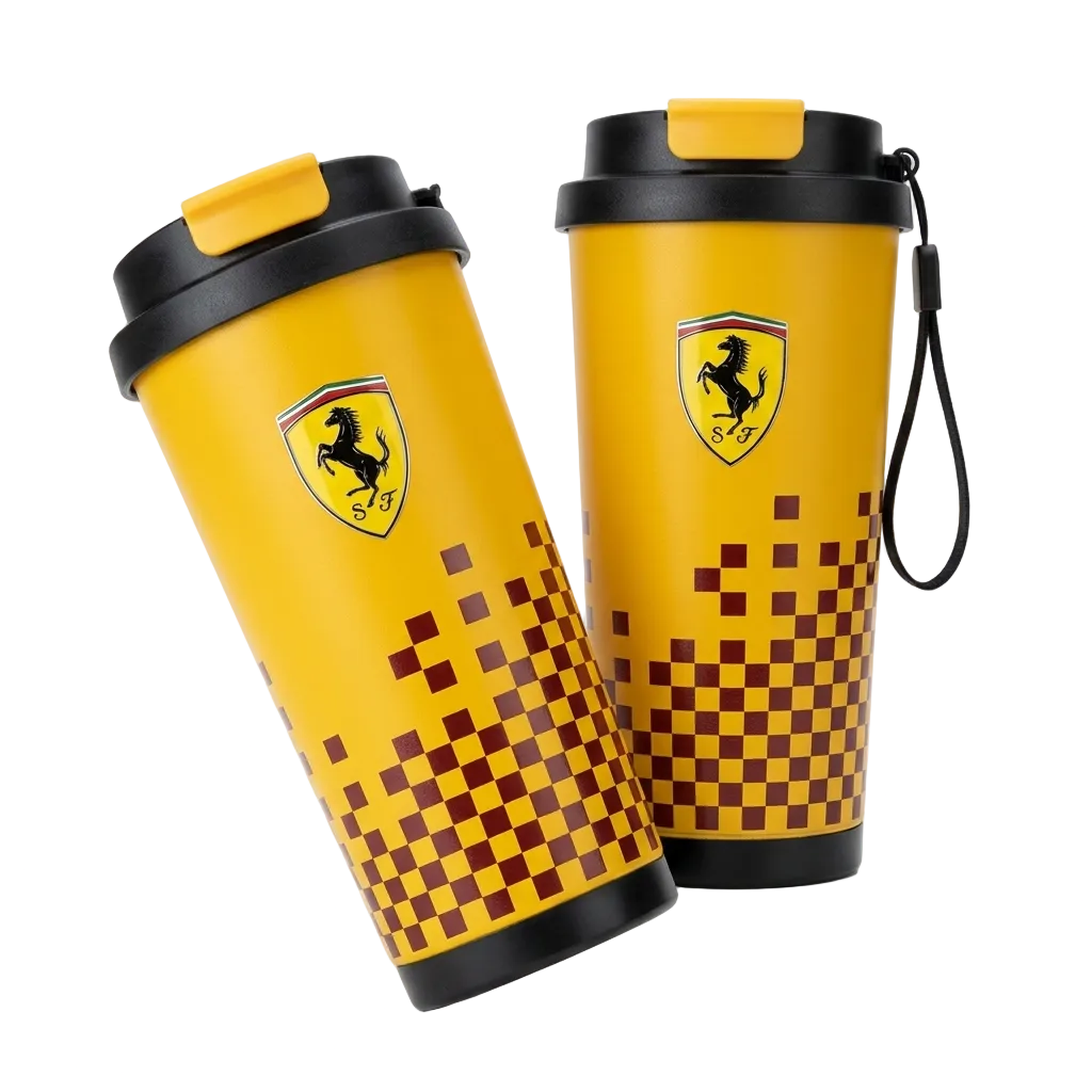 Ferrari Inspired Insulated Travel Mug 500ml Stainless Steel Sipper Bottle