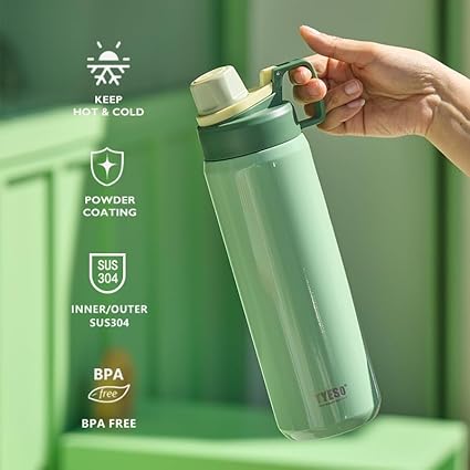 TYESO 20oz Insulated Water Bottle with Spout Lid