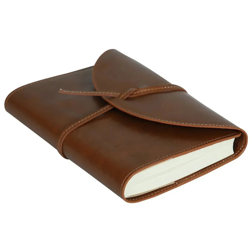 Premium Vintage A6 Leather Notebook Tan Brown