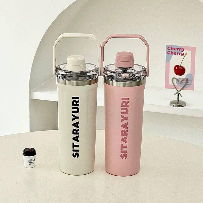 SITARAYURI 800ml Insulated Tumbler ZF-087 Stainless Steel Bottle with Straw