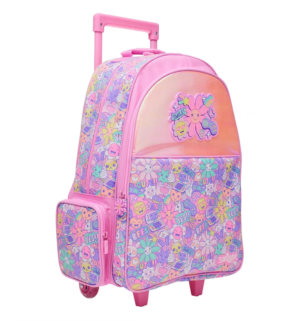 Smiggle Trolley Backpack with Light-Up Wheels – 4 Compartment